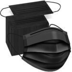 100 Pack Disposable Face Masks, 3 Layer Filter Protection Black Disposable Face Masks - Image 2