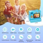Kids Camera Instant Print, Christmas Birthday Gifts for Girl Boys 3-12 Years Old, FHD Selfie Digital Video Cameras Toddler 3 Rolls Print Paper & 32G Card (Blue) - Image 3