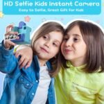 Kids Camera Instant Print, Christmas Birthday Gifts for Girl Boys 3-12 Years Old, FHD Selfie Digital Video Cameras Toddler 3 Rolls Print Paper & 32G Card (Blue) - Image 4