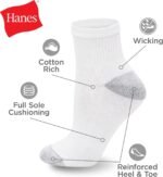 Hanes Women's Ankle, Moisture-Wicking Socks for Women, Cushioned Athletic Ankle Socks, 10-Pack - Image 3