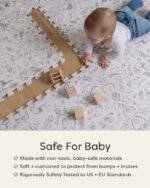 House of Noa Baby Play Mat – 4x6 Linen Gemma – Set of 6 Tiles – Cushioned EVA Foam Play Mat for Floor, Soft Interlocking Baby Crawling Mats for Hard Floors - Image 4