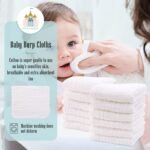 Cute Castle 12 Pack Muslin Burp Cloths for Baby - Ultra-Soft 100% Cotton Baby Washcloths - Large 20'' by 10'' Super Absorbent Milk Spit Up Rags - Burpy Cloths for Unisex, Boy, Girl - White - Image 4