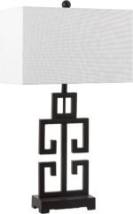 SAFAVIEH Lighting Collection Greek Key 29-inch Oil Rubbed Bronze Metal Table Lamp Set of 2 (LED Bulbs Included) - Image 9