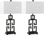 SAFAVIEH Lighting Collection Greek Key 29-inch Oil Rubbed Bronze Metal Table Lamp Set of 2 (LED Bulbs Included) - Image 10