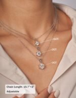 IMOLOVE Moissanite Solitaire Pendant Necklaces for Women Sterling Silver with 18K White Gold Plated 1-3 Carat D Color VVS1 Clarity Mossanite Jewelry for Women - Image 6