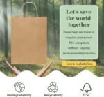 GSSUSA 10x5x13 100Pcs Brown Paper Bags with Handles, Bulk Shopping Grocery Paper Bags, Party Favor, Retail, Small Business, Packaging, Merchandise, Boutique, Wedding - Image 5