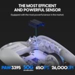 Pulsar Gaming Gears X2H Wireless Gaming Mouse, Ultra Lightweight 1.90 oz (54 g), Symmetrical, Optical Switch, 2.4 Ghz 1 ms, 26000 DPI, PAW3395 Sensor (Medium, Wireless, White) (Renewed) - Image 4