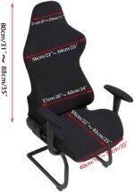 BTSKY Ergonomic Office Computer Game Chair Slipcovers Stretchy Polyester Covers for Reclining Racing Gaming Gaming Chair Black (No Chair) - Image 4