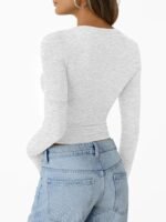 Trendy Queen Womens Long Sleeve T-Shirts Basic Crop Tops 2025 Fall Fashion Outfits Going Out Winter Clothes - Image 5
