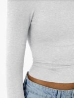 Trendy Queen Womens Long Sleeve T-Shirts Basic Crop Tops 2025 Fall Fashion Outfits Going Out Winter Clothes - Image 6