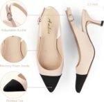 Ankis Women's Slingback Kitten Heels Closed Pointed Toe Pumps Dress Shoes Party Wedding Casual 2.5inch - Image 4
