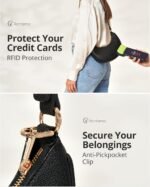 Vantamo Crescent Bags For Women with RFID Protection, Half Moon Clutch Purses for Women with Anti-Theft Clip for Extra Safety - Image 6
