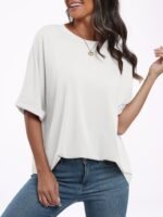ANRABESS Womens Tops Oversized T Shirts Short Sleeve Crewneck Summer Casual Loose Basic Tee Shirt 2025 Trendy Fashion Clothes - Image 7