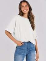 ANRABESS Womens Tops Oversized T Shirts Short Sleeve Crewneck Summer Casual Loose Basic Tee Shirt 2025 Trendy Fashion Clothes - Image 9