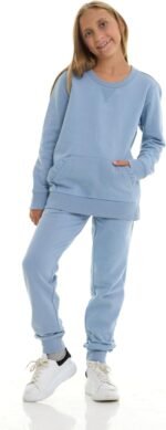 Pink Angel 2-Piece Girls' Fleece Sweatshirt and Jogger Set – Soft Matching Loungewear Outfit for Kids (Sizes 2T-16) - Image 7