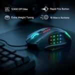 Redragon M908 Impact RGB LED MMO Gaming Mouse with 12 Side Buttons, Optical Wired Ergonomic Mouse with Max 12,400DPI, High Precision, 18 Programmable Macro Shortcuts, Comfort Grip - Image 3