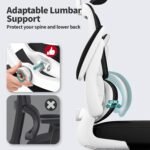 TRALT Office Chair Ergonomic Desk Chair, 330 LBS Home Mesh Office Desk Chairs with Wheels, Comfortable Gaming Chair, High Back Office Chair for Long Hours (Black & White) - Image 5