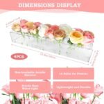 4Pcs Acrylic Flower Vase with 64 Holes,63 inch Decorative Long Clear Vase Modern,Rectangular Acrylic Vases Clear Floral Centerpiece for Dining Table Reception Home Party Decorations - Image 3