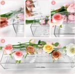4Pcs Acrylic Flower Vase with 64 Holes,63 inch Decorative Long Clear Vase Modern,Rectangular Acrylic Vases Clear Floral Centerpiece for Dining Table Reception Home Party Decorations - Image 4