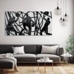 Large Sports Wall Art, Black and White Wall Art Basketball Poster Canvas Print Modern Pictures Paintings Ready to Hang Boys Teen Room Bedroom Home Office Gym Decor 29x58 IN - Image 5