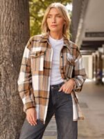 AUTOMET Womens Fall Outfits Fashion Clothes Shackets Flannel Plaid Button Down Long Sleeve Shirts Jackets - Image 3