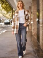 AUTOMET Womens Fall Outfits Fashion Clothes Shackets Flannel Plaid Button Down Long Sleeve Shirts Jackets - Image 6