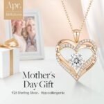 CDE Forever Love Heart Necklaces for Women, Wedding Anniversary, Birthday Mothers Day Gifts for Mom, Mother, Wife, friend, S925 Silver Jewelry with Birthstone Pendant - Image 4