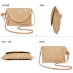 Dailyacc Straw Shoulder Bag For Women Woven Purse Beach Envelope Clutch Straws Wallet - Image 5