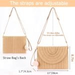 Dailyacc Straw Shoulder Bag For Women Woven Purse Beach Envelope Clutch Straws Wallet - Image 6