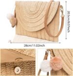 Dailyacc Straw Shoulder Bag For Women Woven Purse Beach Envelope Clutch Straws Wallet - Image 8