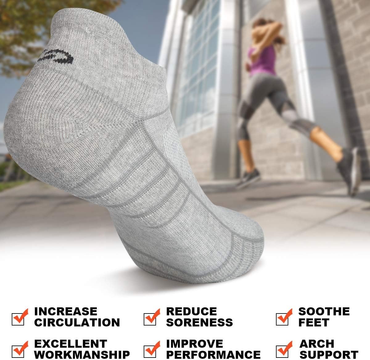 Lapulas Athletic Running Ankle Socks, Low Cut Cushioned Anti-Blister Tab Sports Socks Men Women 6Pairs - Image 7