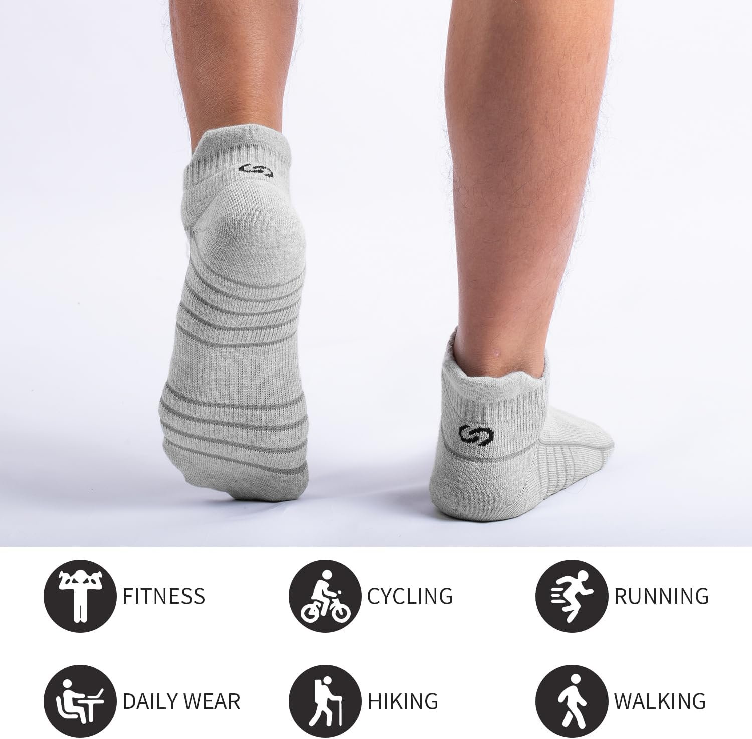 Lapulas Athletic Running Ankle Socks, Low Cut Cushioned Anti-Blister Tab Sports Socks Men Women 6Pairs - Image 8