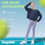 Gogokids Girls Shirts Long Sleeve Athletic Shirts Open Back Tops Active Sports Tshirts Yoga Workout Crop Tees 5-14 Years - Image 7