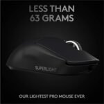 Logitech G PRO X SUPERLIGHT Wireless Gaming Mouse, Ultra-Lightweight, HERO 25K Sensor, 25,600 DPI, 5 Programmable Buttons, Long Battery Life, Compatible with PC / Mac - Black - Image 4