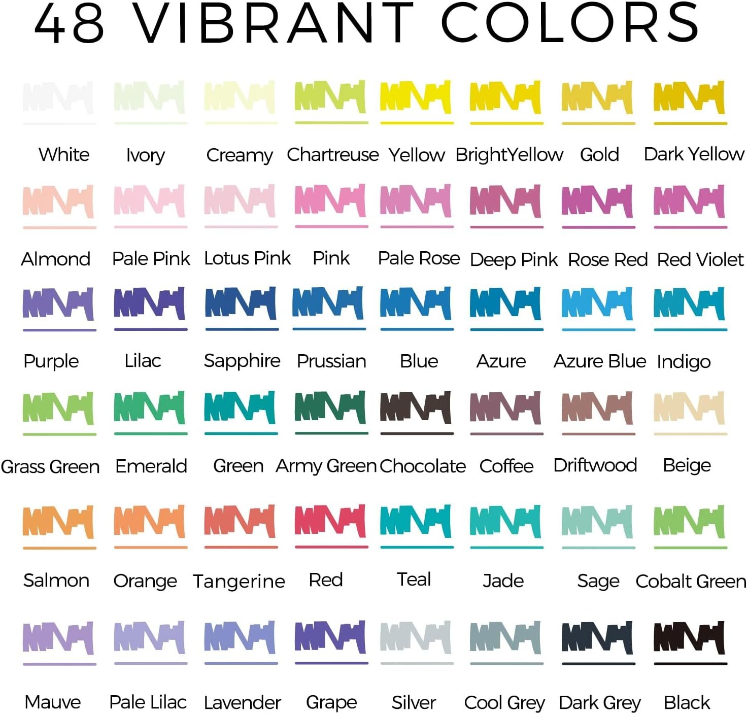 Artecho Acrylic Paint Markers 48 Colors, Acrylic Paint Pens with Brush Tip and Fine Tip for Stone, Rock Painting, Paper, Pumpkin, Wood, Egg, Canvas, Ceramic, Fabric, leather, Glass, DIY Crafts - Image 4