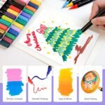 Artecho Acrylic Paint Markers 48 Colors, Acrylic Paint Pens with Brush Tip and Fine Tip for Stone, Rock Painting, Paper, Pumpkin, Wood, Egg, Canvas, Ceramic, Fabric, leather, Glass, DIY Crafts - Image 6