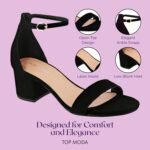 TOP Moda Darcie-1 Ankle Strap Dressy High Heel Sandal, Non-slip Sole, For Wedding, Party, Prom, Evening Wear, or Any Occasion, Sleek Style Block Heel Sandals - Image 6