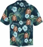 Custom Tropical Floral Hawaiian Shirt with Face for Men Personalized BF Husband’s Photo Men Aloha Beach Fruit Flower Shirts - Image 5