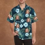 Custom Tropical Floral Hawaiian Shirt with Face for Men Personalized BF Husband’s Photo Men Aloha Beach Fruit Flower Shirts - Image 7