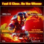 SANSUI 34 Inch 240Hz Ultrawide Curved Gaming Monitor UWQHD 3440×1440, 21:9 2K Curved Monitor 1500R,HDR400,Fast VA, PIP/PBP,AI Crosshair,AIPQ(Visual Enhance),MPRT 1ms,HDMI2.1*2,DP1.4*2(DP Cable Incl.) - Image 5