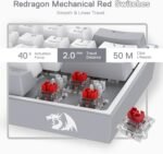 Redragon K617 Fizz 60% Wired RGB Gaming Keyboard, 61 Keys Hot-Swap Compact Mechanical Keyboard w/White and Grey Color Keycaps, Linear Red Switch, Pro Driver/Software Supported - Image 6