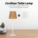 Mr. White Outdoor Waterproof Cordless Wireless Rechargeable Portable Top Touch Battery Operated Powered LED Table Lamp Desk Lamp Lights for Restaurant Kitchen Patio Dinner Dining (White) - Image 3