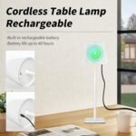 Mr. White Outdoor Waterproof Cordless Wireless Rechargeable Portable Top Touch Battery Operated Powered LED Table Lamp Desk Lamp Lights for Restaurant Kitchen Patio Dinner Dining (White) - Image 7