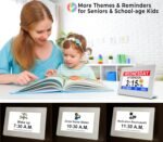 MASSII 𝗨𝗽𝗴𝗿𝗮𝗱𝗲𝗱 Dementia Clock 19 Alarms with Auto DST, DIY Custom Reminders,10 Auto-Dim Options, Non-Abbreviated Digital Clock for Elderly, Memory Battery Included (7 Inch with Remote) - Image 7