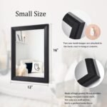 AAZZKANG Wall Mirror Black Rectangle Mirrors for Wall with Wood Framed Decorative for Bedroom Bathroom Living Room Farmhouse Entryway Hanging Small - Image 3