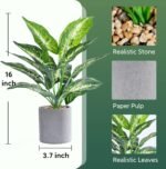 16" Small Fake Plants Artificial Tropical Faux Plants Indoor for Office Desk Shelf Bathroom Home Decor - Image 5
