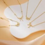 Stocking Stuffers for Women Dainty Bow Necklace 14K Gold Plated Cute Choker Small Pendant Charm Necklaces Teen Gift Trendy Stuff Personalized Jewelry Christmas Gifts - Image 5