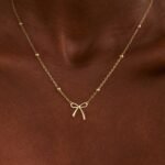 Stocking Stuffers for Women Dainty Bow Necklace 14K Gold Plated Cute Choker Small Pendant Charm Necklaces Teen Gift Trendy Stuff Personalized Jewelry Christmas Gifts - Image 6