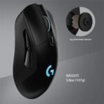 Logitech G703 Lightspeed Wireless Gaming Mouse W/Hero 25K Sensor, PowerPlay Compatible, Lightsync RGB, Lightweight 95G+10G Optional, 100-25, 600 DPI, Rubber Side Grips - Black - Image 5