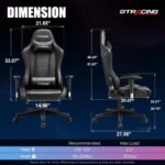 GTRACING Gaming Chair with Speakers Bluetooth Music Video Game Chair Audio Ergonomic Design Heavy Duty Office Computer Desk Chair (Black) - Image 3